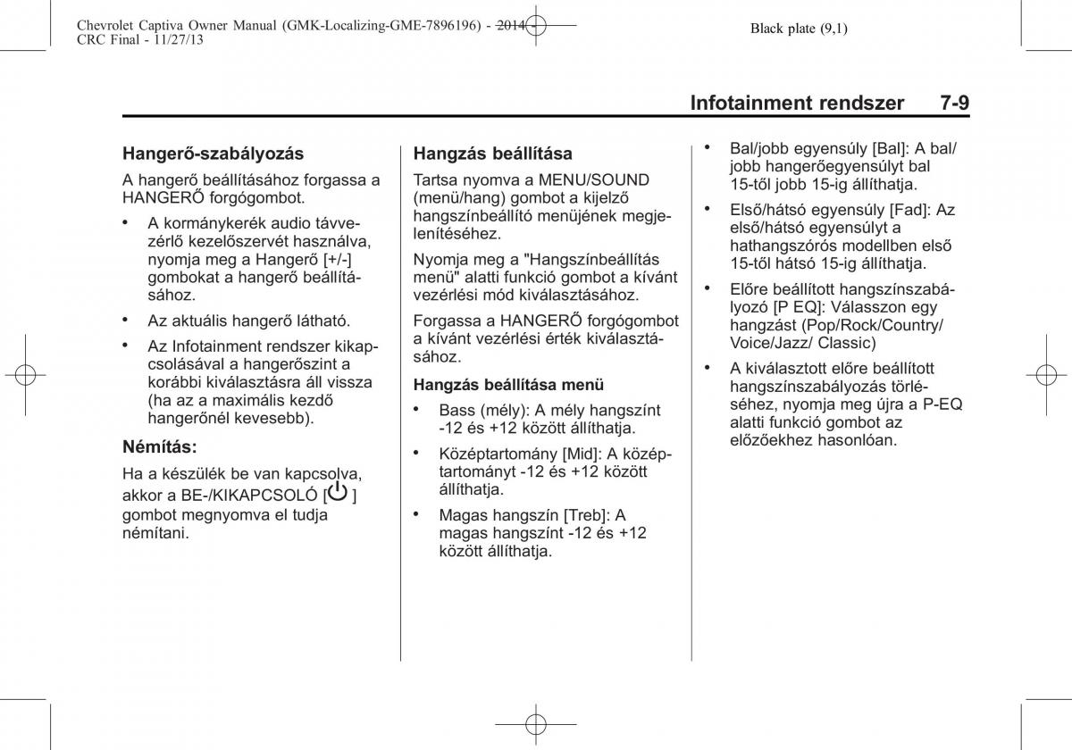 Chevrolet Captiva Kezelesi utmutato / page 133