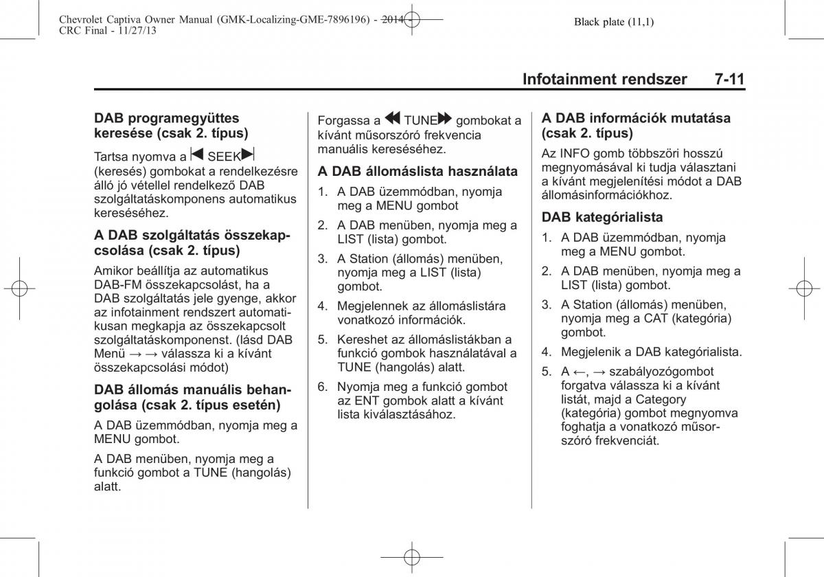 Chevrolet Captiva Kezelesi utmutato / page 135