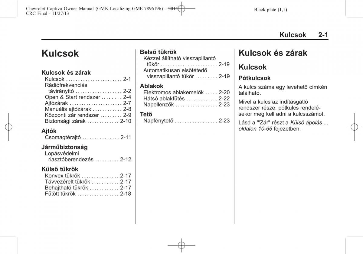 Chevrolet Captiva Kezelesi utmutato / page 19