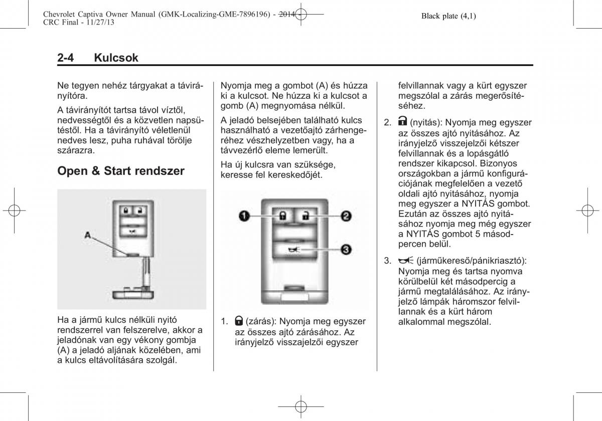 Chevrolet Captiva Kezelesi utmutato / page 22