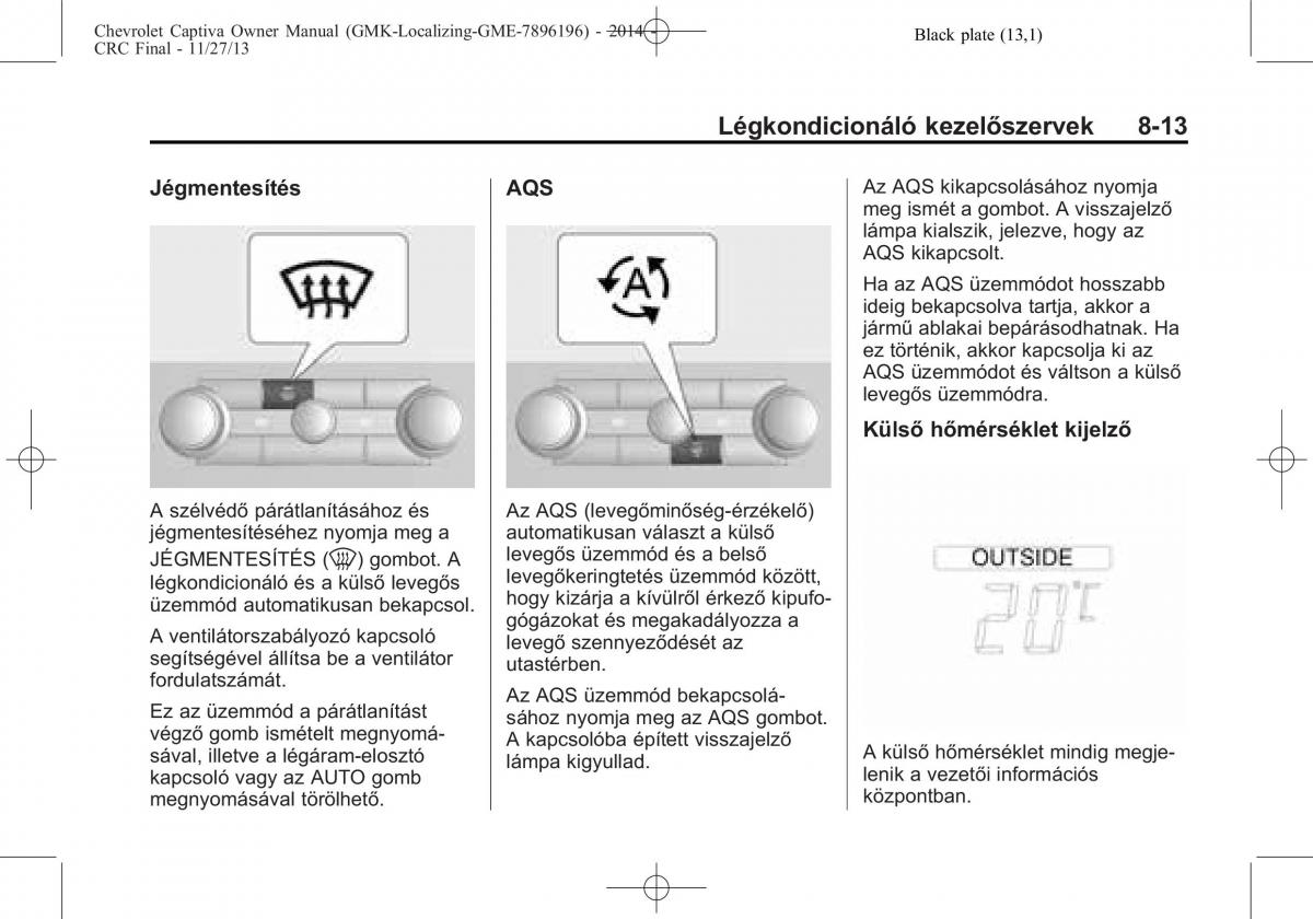 Chevrolet Captiva Kezelesi utmutato / page 227