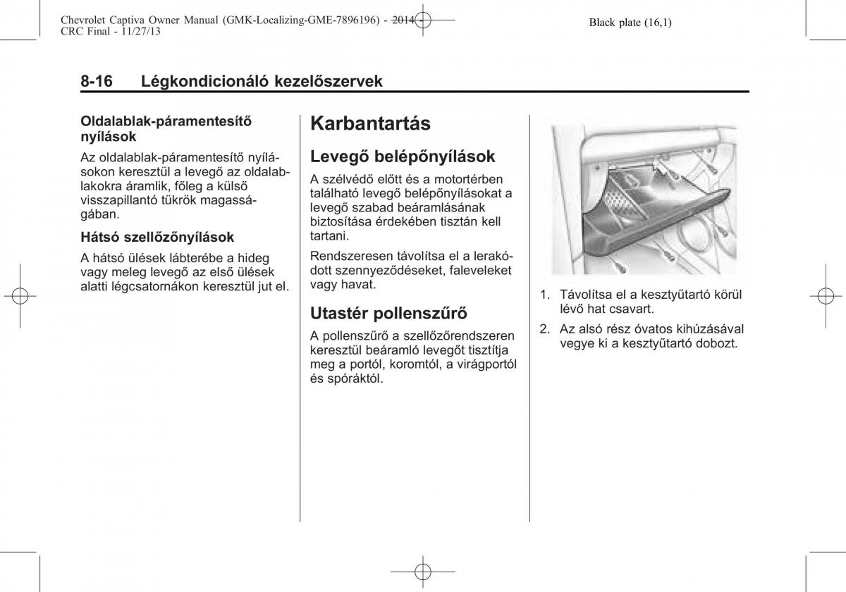 Chevrolet Captiva Kezelesi utmutato / page 230