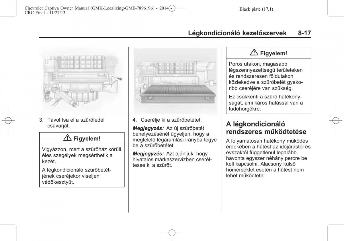 Chevrolet Captiva Kezelesi utmutato / page 231