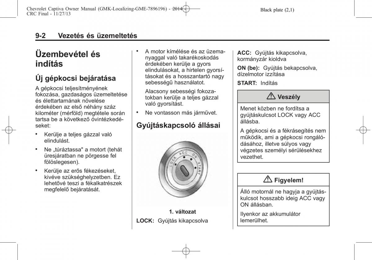 Chevrolet Captiva Kezelesi utmutato / page 234