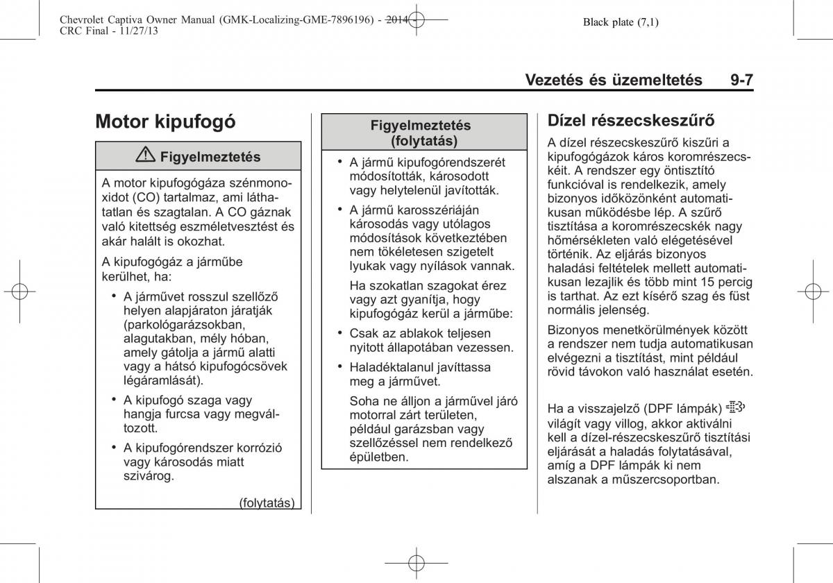 Chevrolet Captiva Kezelesi utmutato / page 239