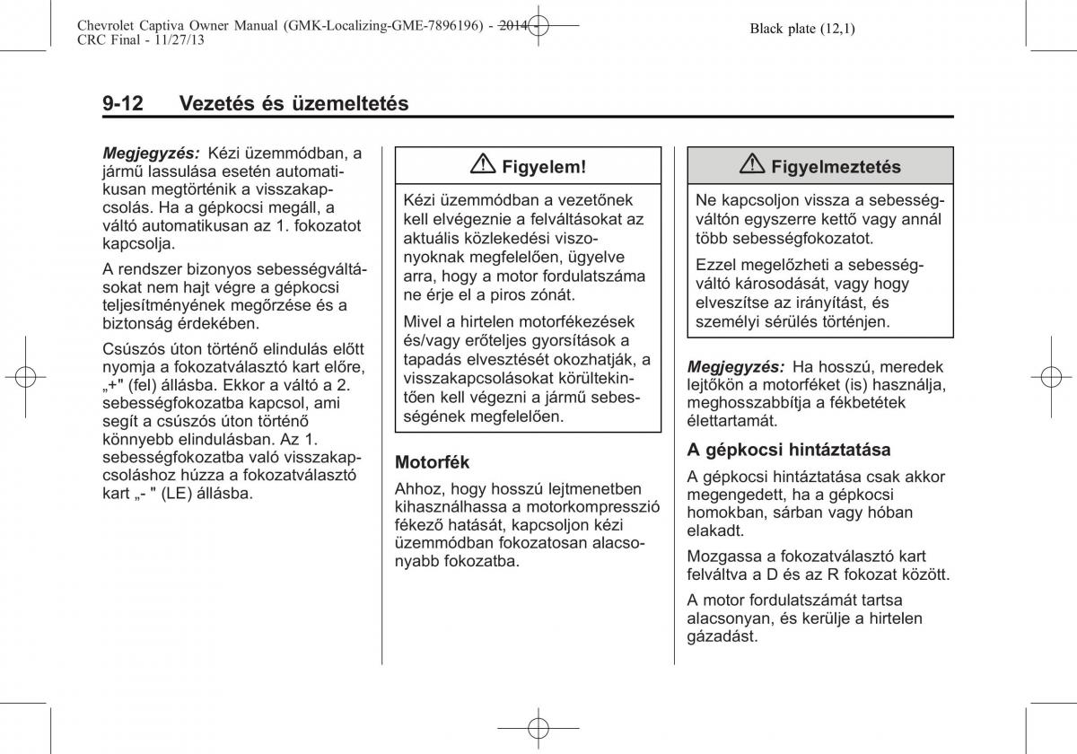 Chevrolet Captiva Kezelesi utmutato / page 244