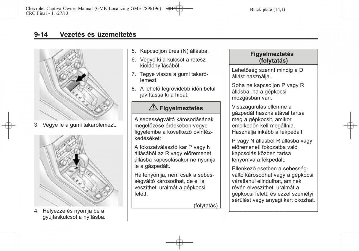 Chevrolet Captiva Kezelesi utmutato / page 246