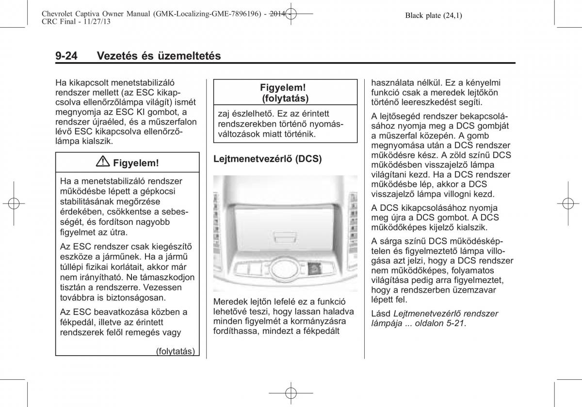 Chevrolet Captiva Kezelesi utmutato / page 256