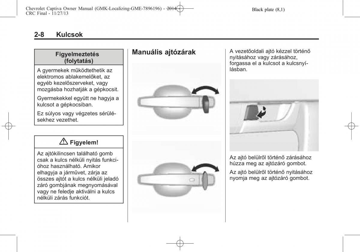 Chevrolet Captiva Kezelesi utmutato / page 26