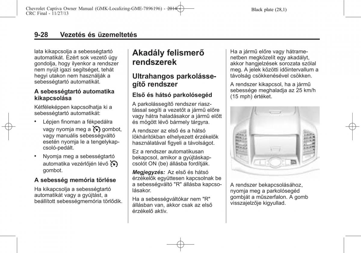 Chevrolet Captiva Kezelesi utmutato / page 260