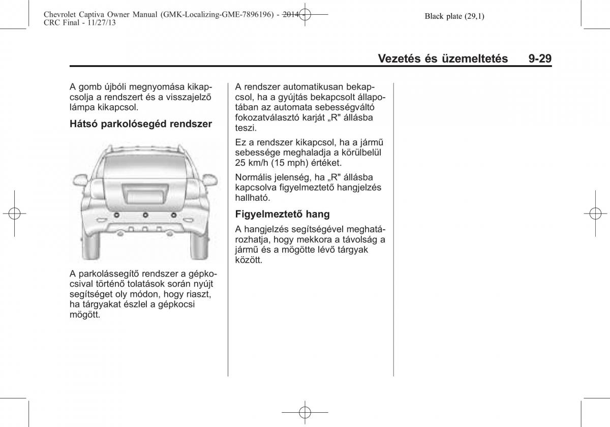 Chevrolet Captiva Kezelesi utmutato / page 261