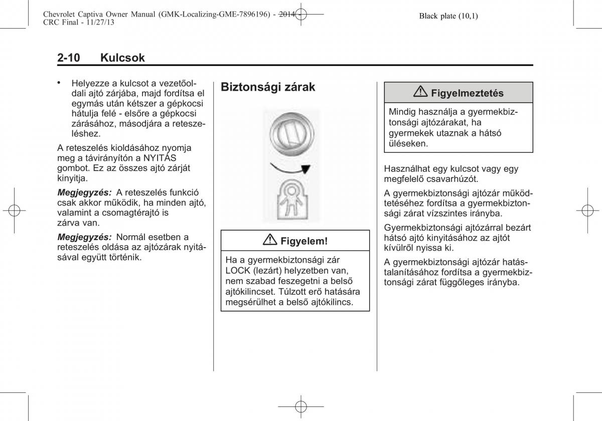 Chevrolet Captiva Kezelesi utmutato / page 28