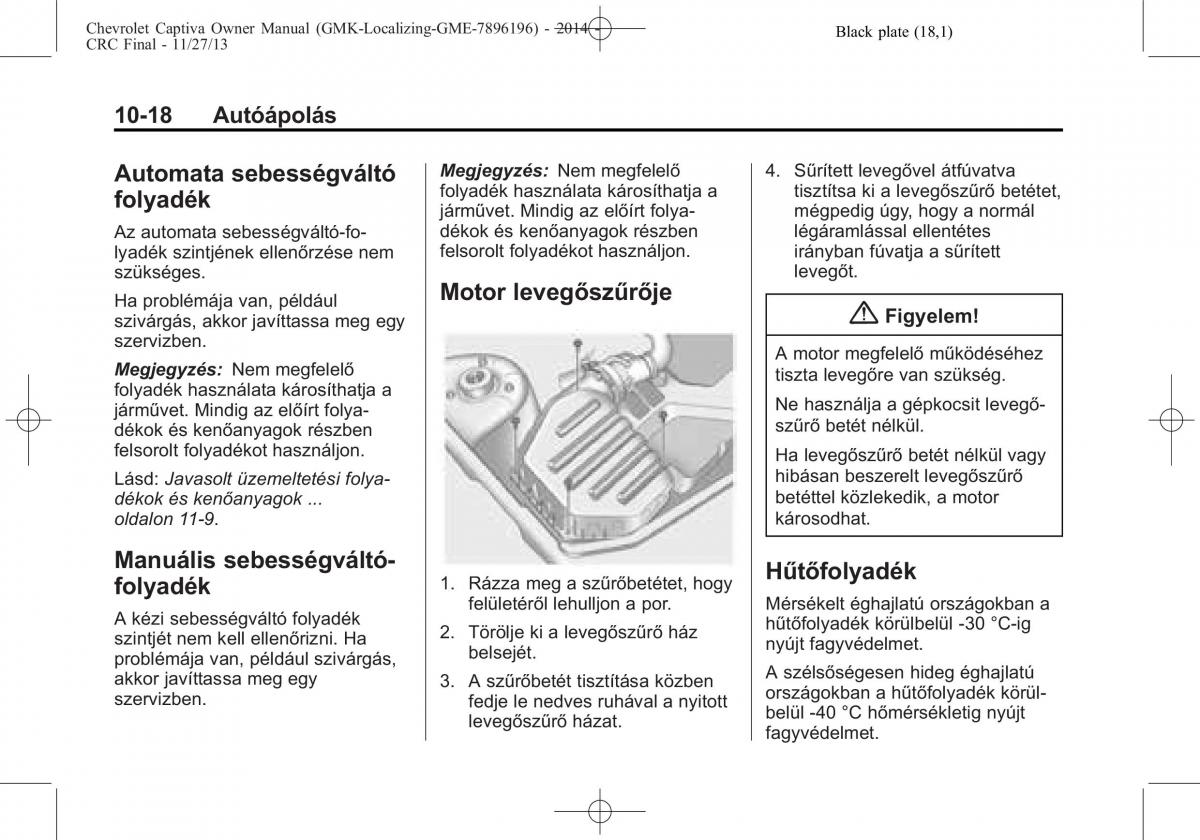 Chevrolet Captiva Kezelesi utmutato / page 288