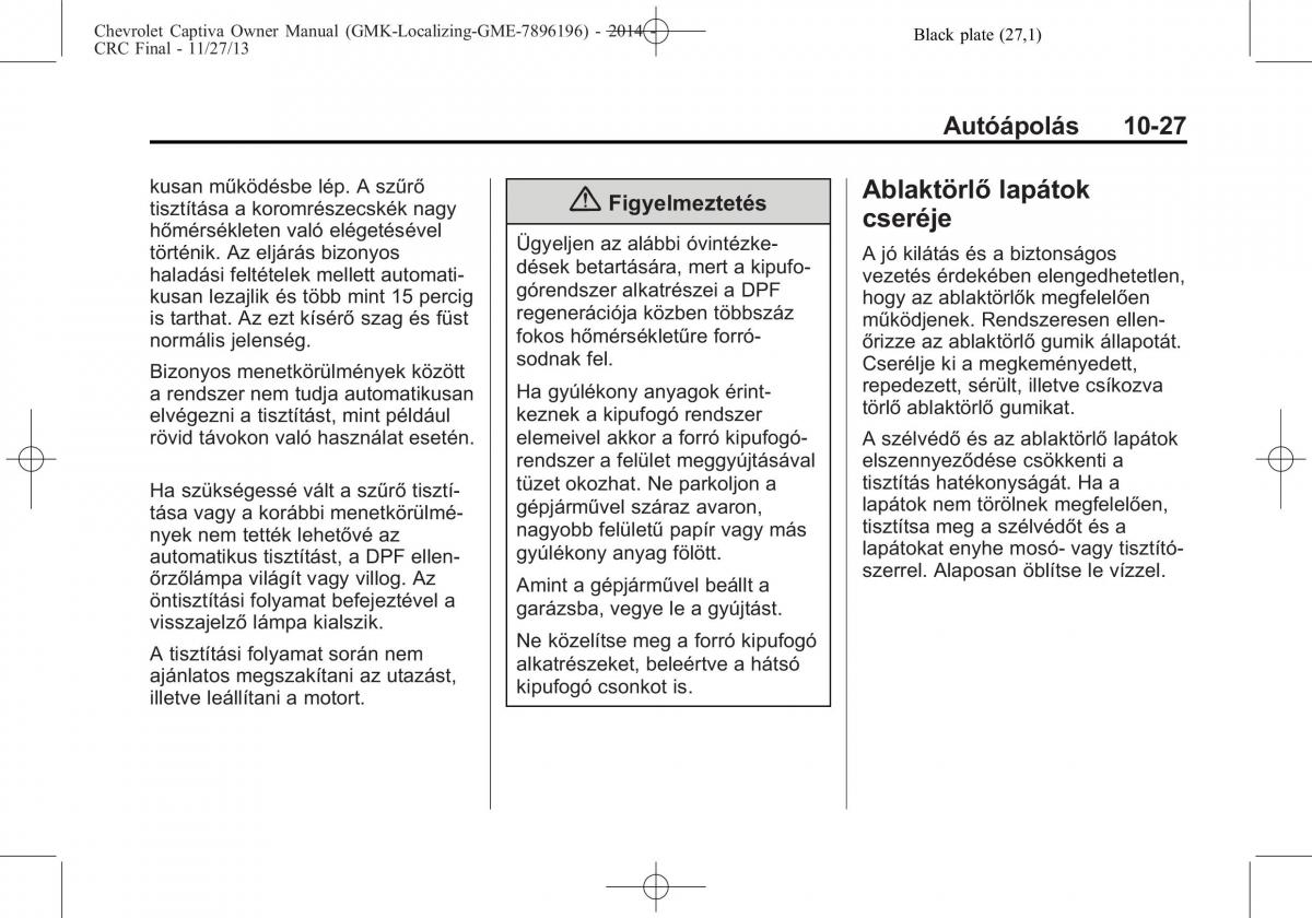 Chevrolet Captiva Kezelesi utmutato / page 297