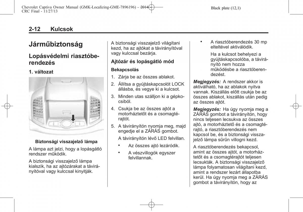 Chevrolet Captiva Kezelesi utmutato / page 30