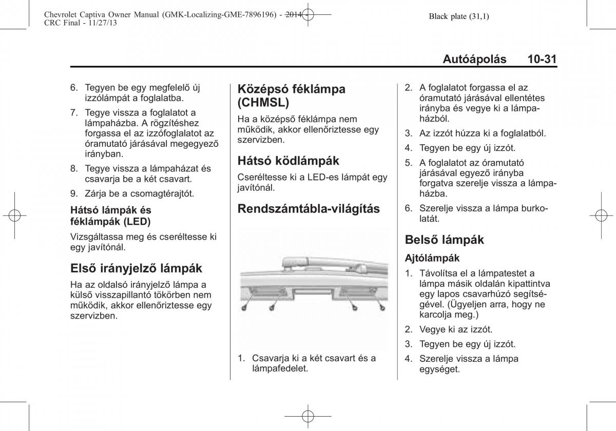 Chevrolet Captiva Kezelesi utmutato / page 301