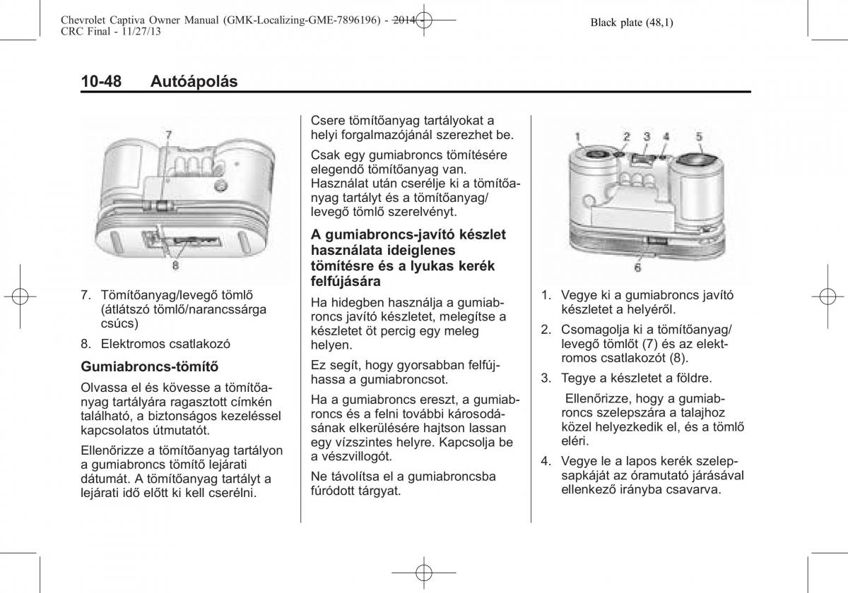 Chevrolet Captiva Kezelesi utmutato / page 318