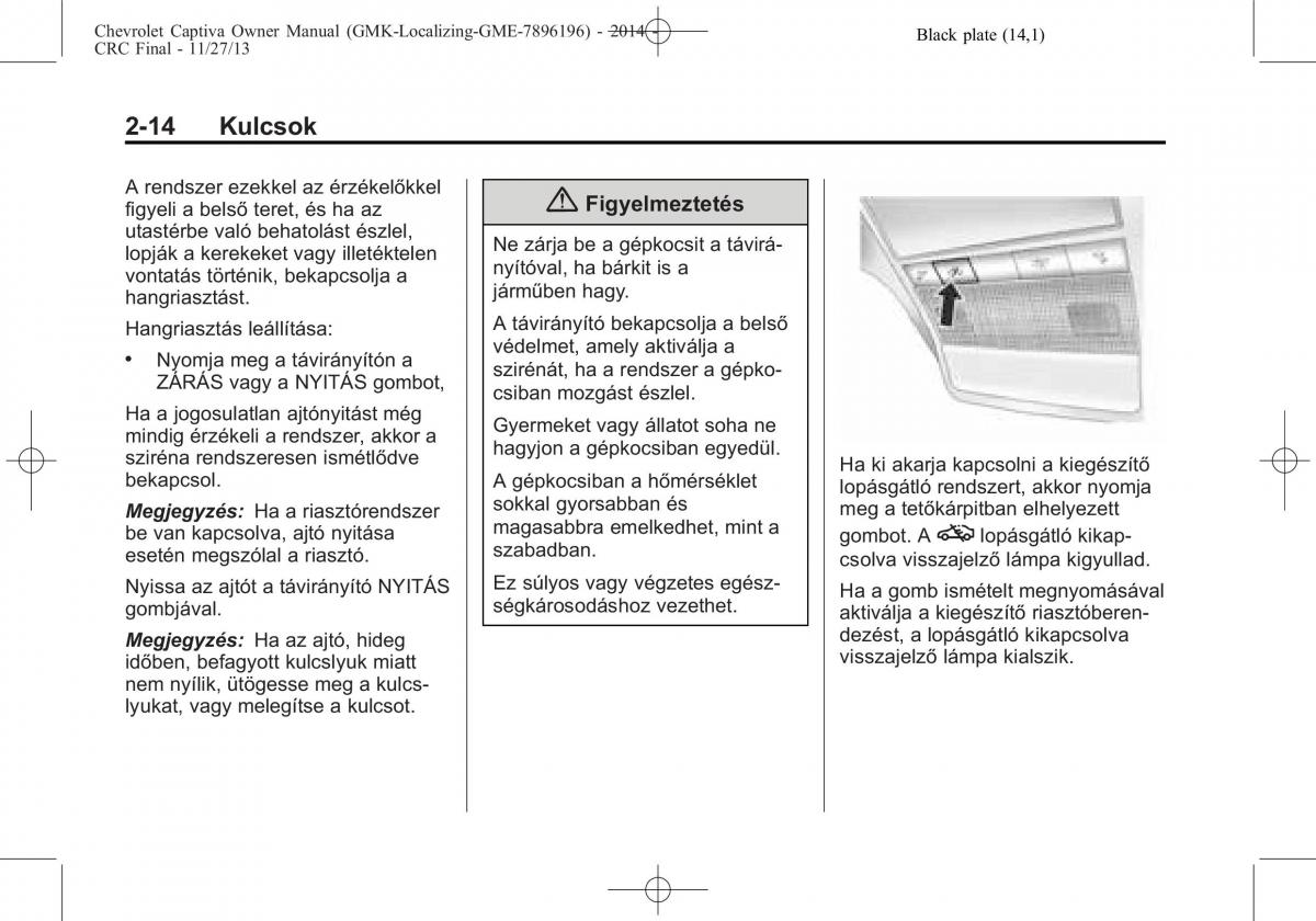 Chevrolet Captiva Kezelesi utmutato / page 32