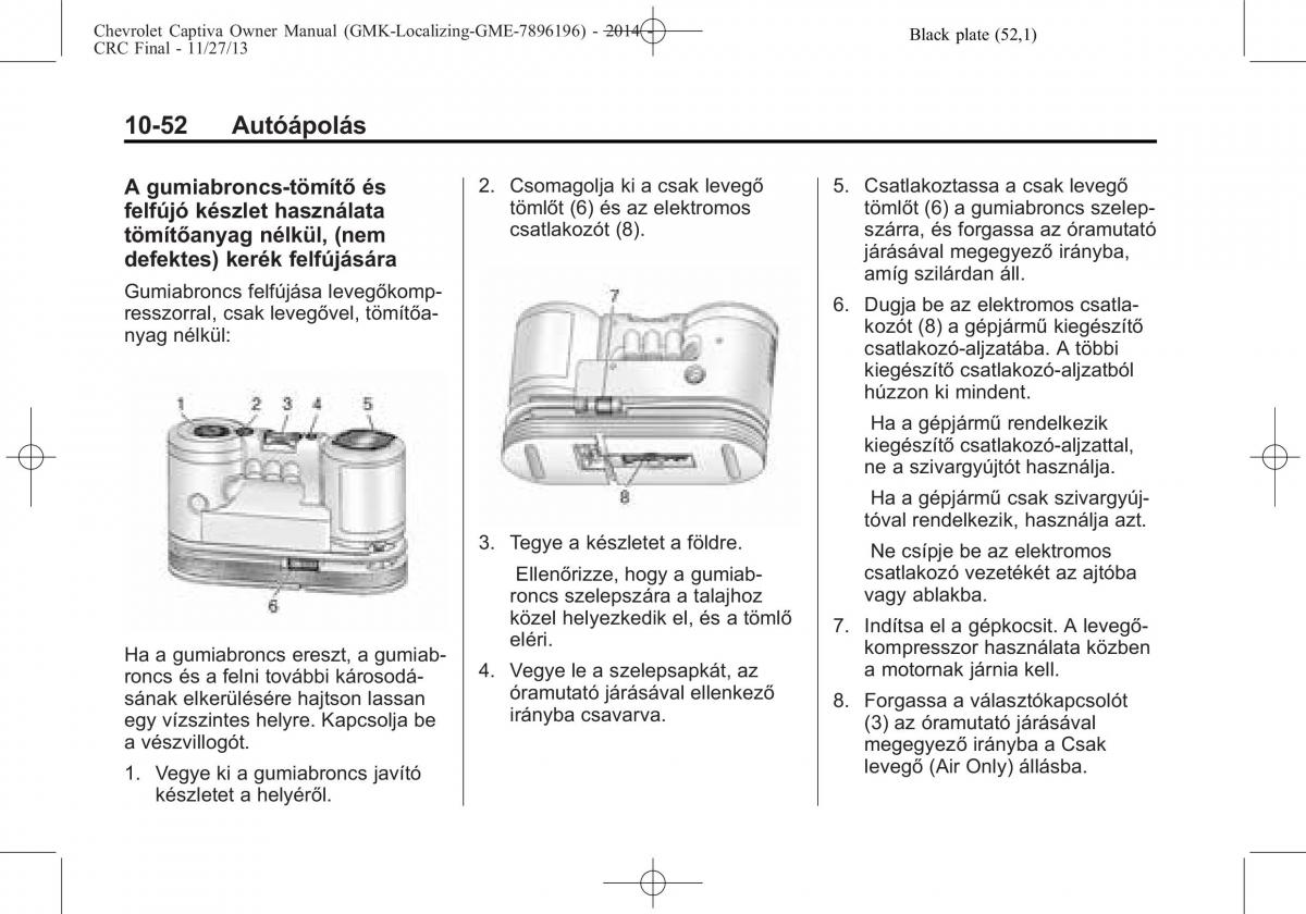 Chevrolet Captiva Kezelesi utmutato / page 322