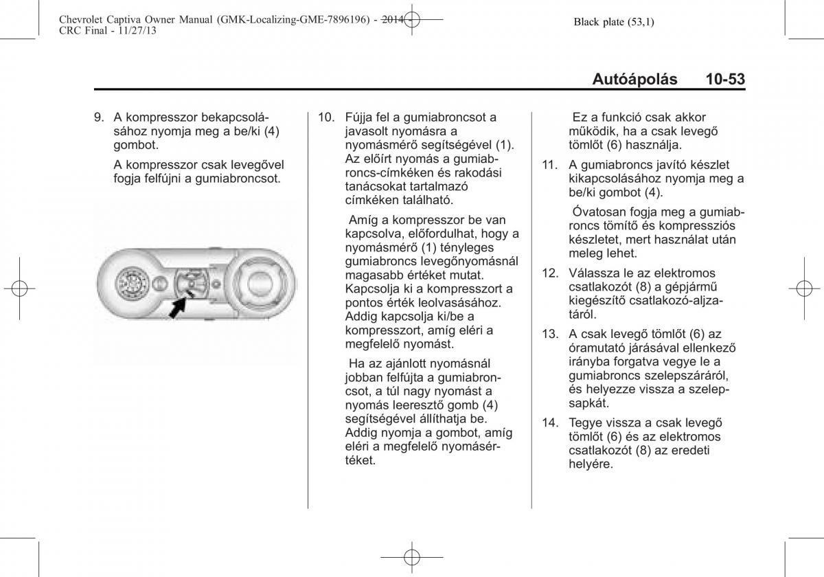 Chevrolet Captiva Kezelesi utmutato / page 323