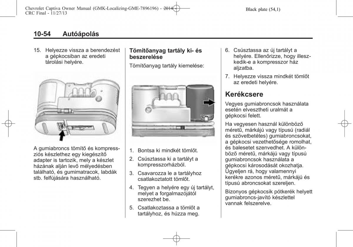 Chevrolet Captiva Kezelesi utmutato / page 324