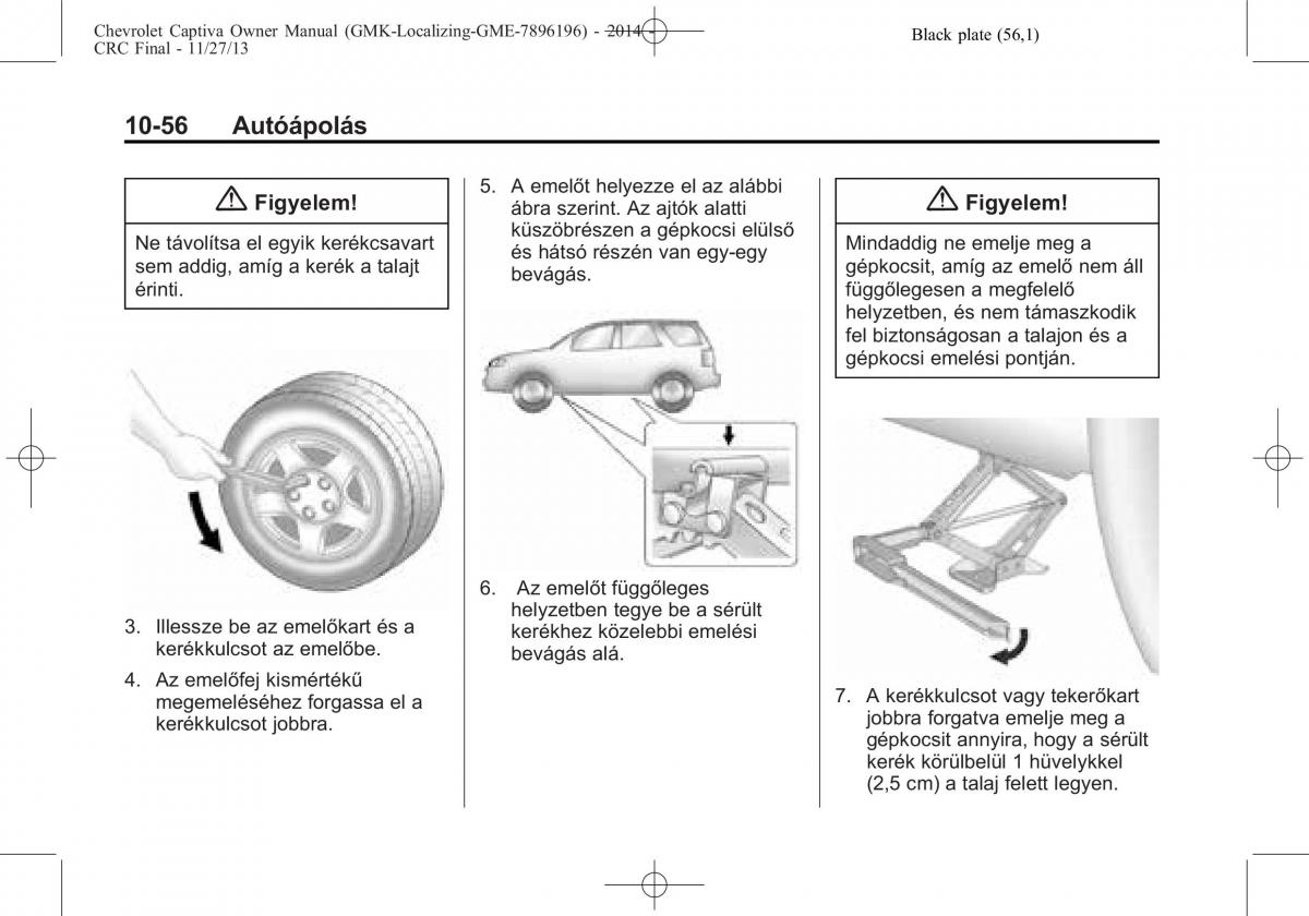 Chevrolet Captiva Kezelesi utmutato / page 326