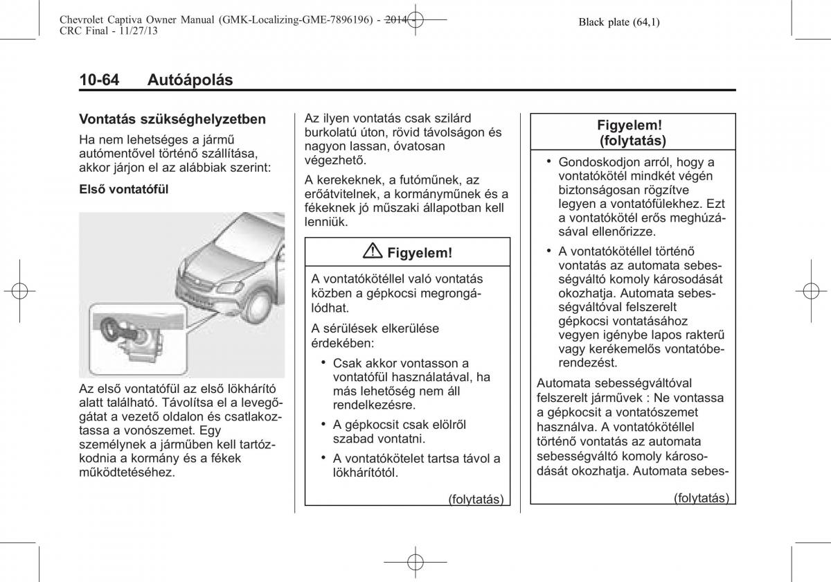 Chevrolet Captiva Kezelesi utmutato / page 334