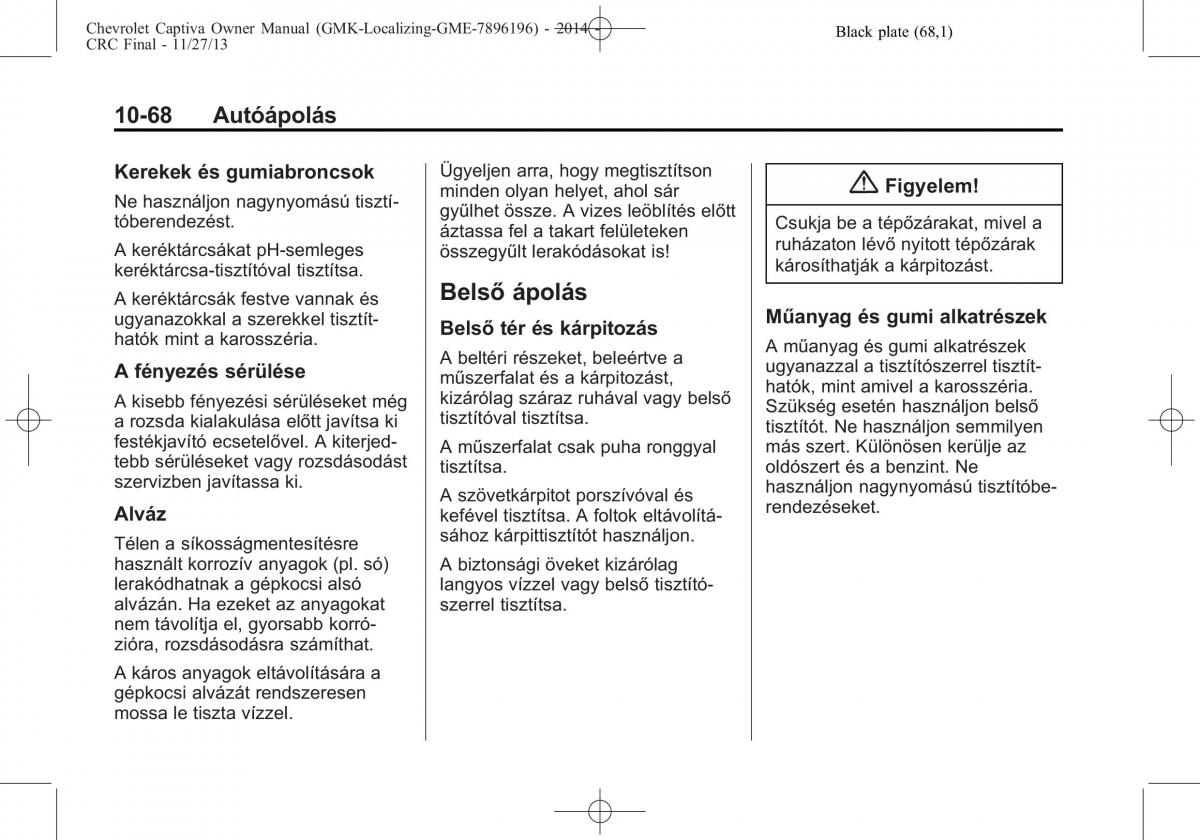 Chevrolet Captiva Kezelesi utmutato / page 338