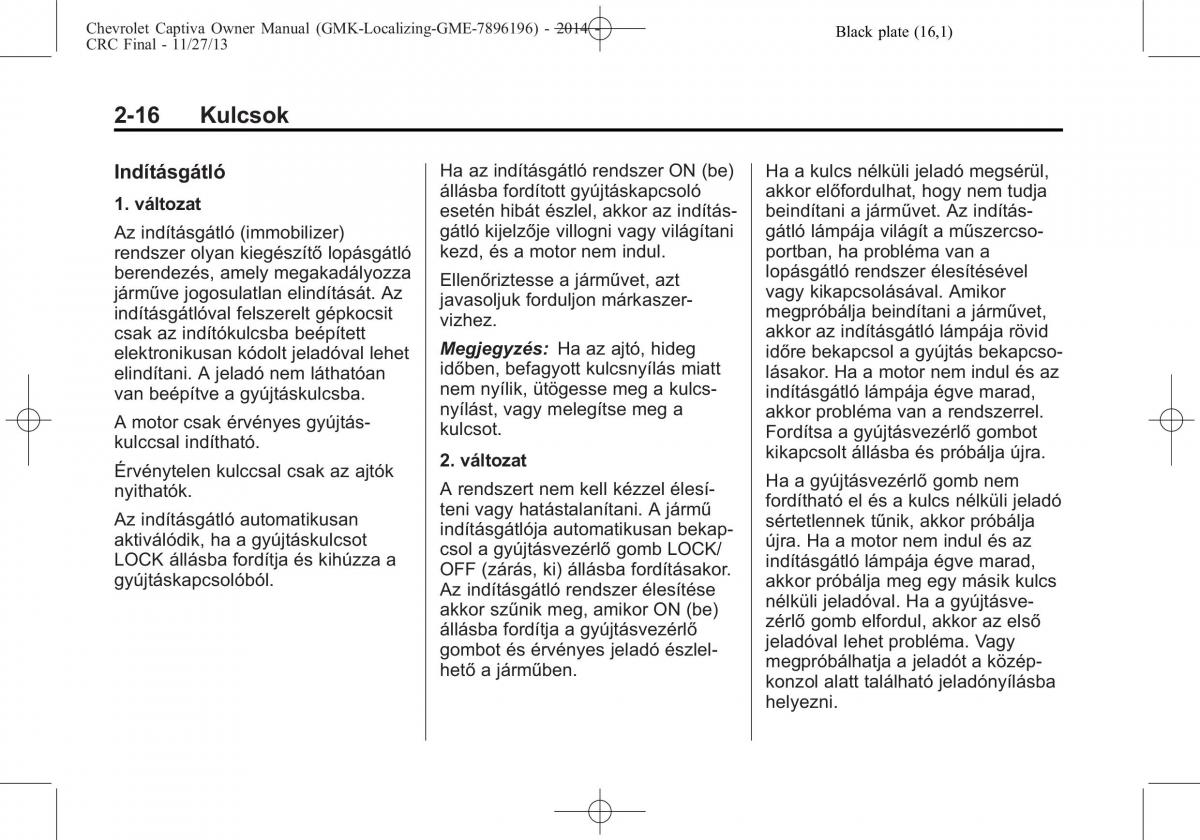 Chevrolet Captiva Kezelesi utmutato / page 34