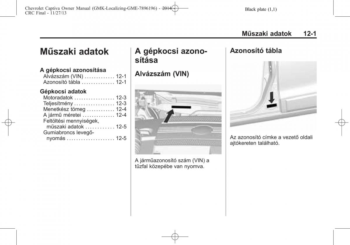 Chevrolet Captiva Kezelesi utmutato / page 351