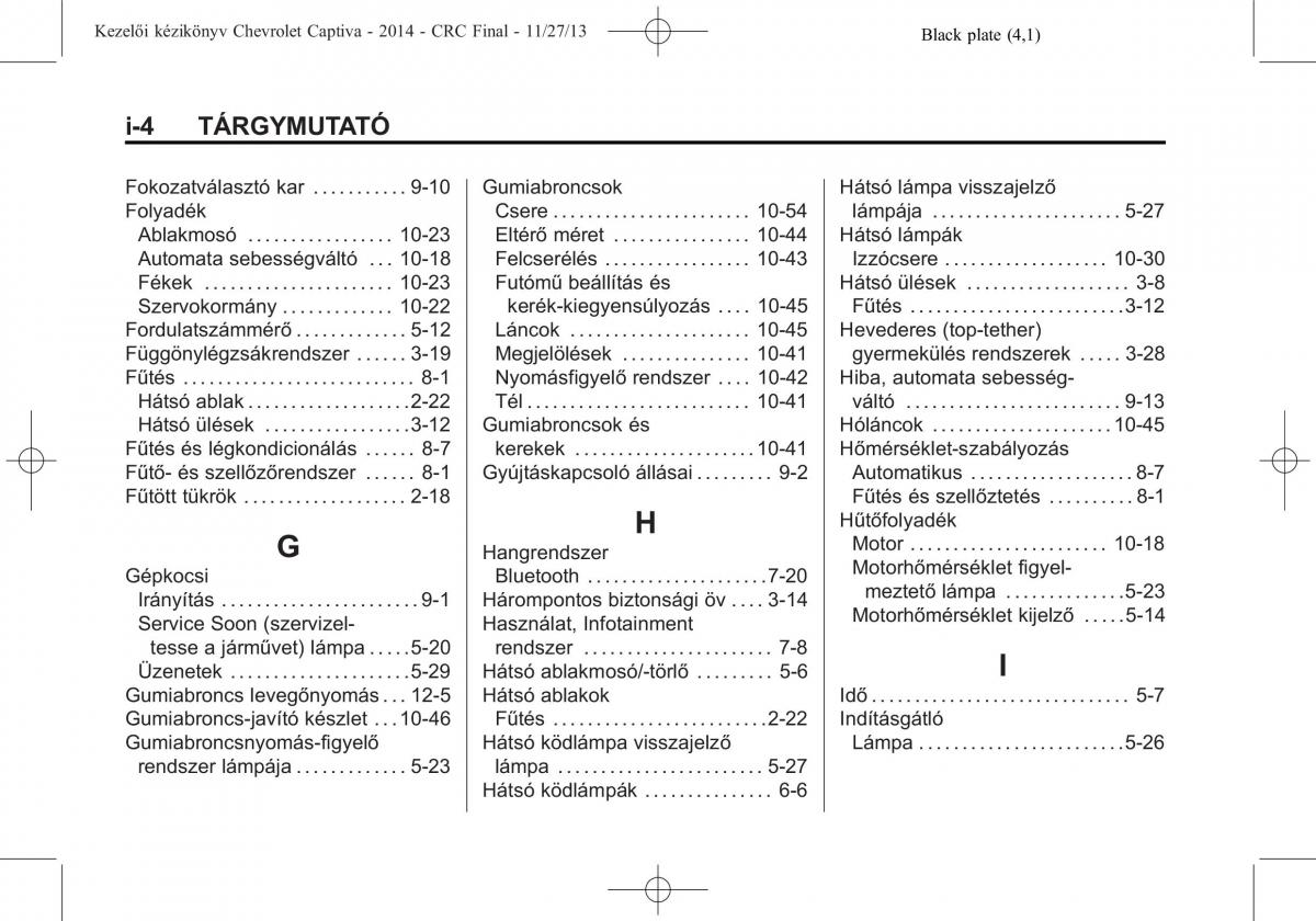 Chevrolet Captiva Kezelesi utmutato / page 362