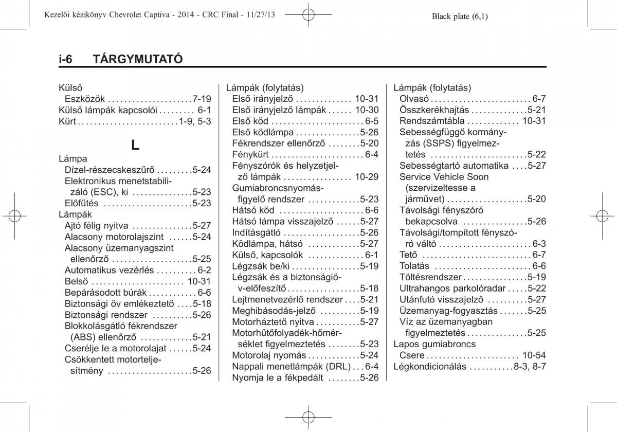 Chevrolet Captiva Kezelesi utmutato / page 364