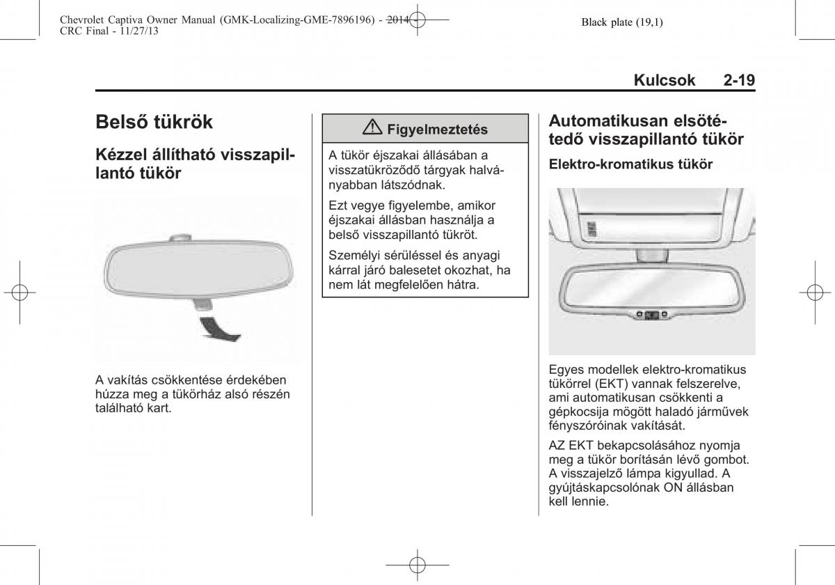 Chevrolet Captiva Kezelesi utmutato / page 37