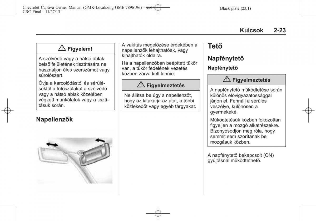 Chevrolet Captiva Kezelesi utmutato / page 41