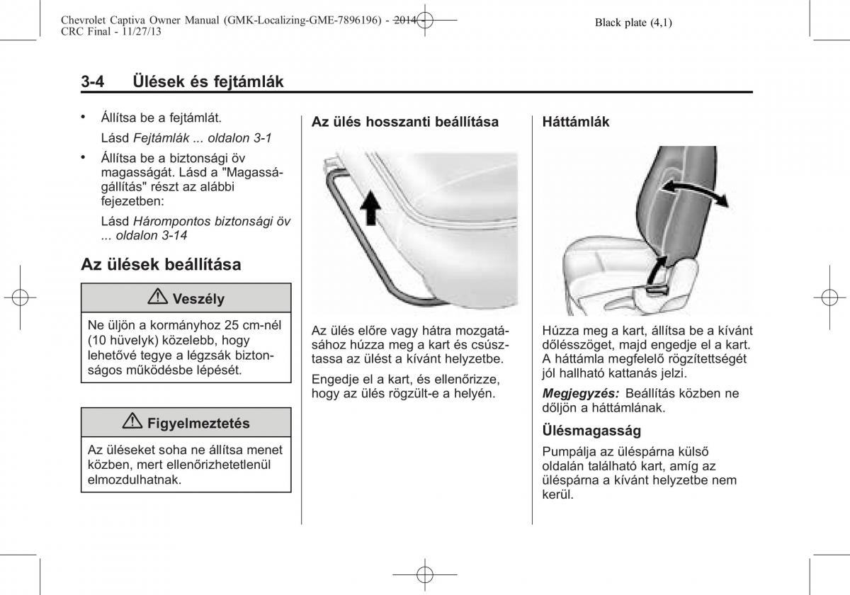 Chevrolet Captiva Kezelesi utmutato / page 46