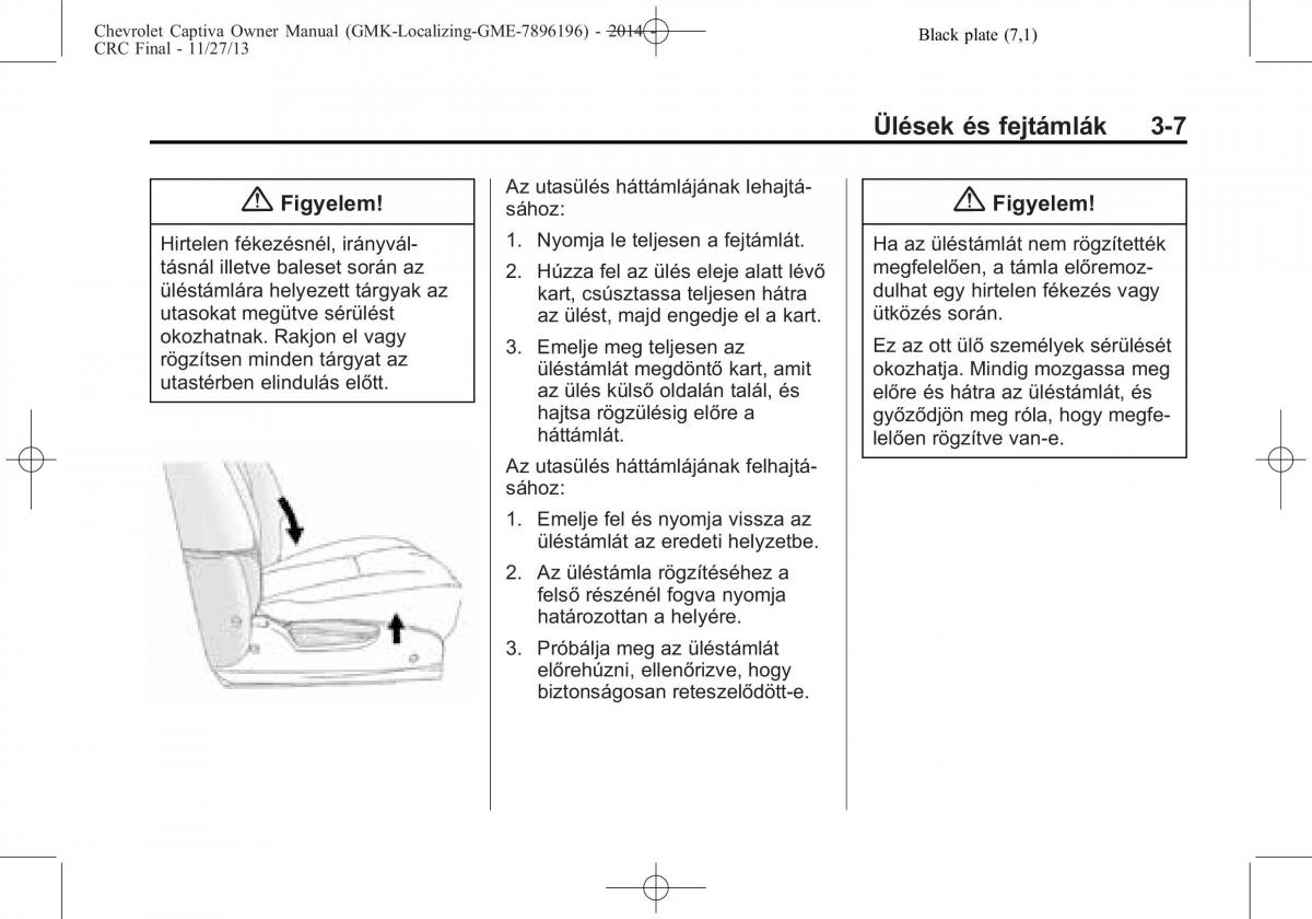 Chevrolet Captiva Kezelesi utmutato / page 49