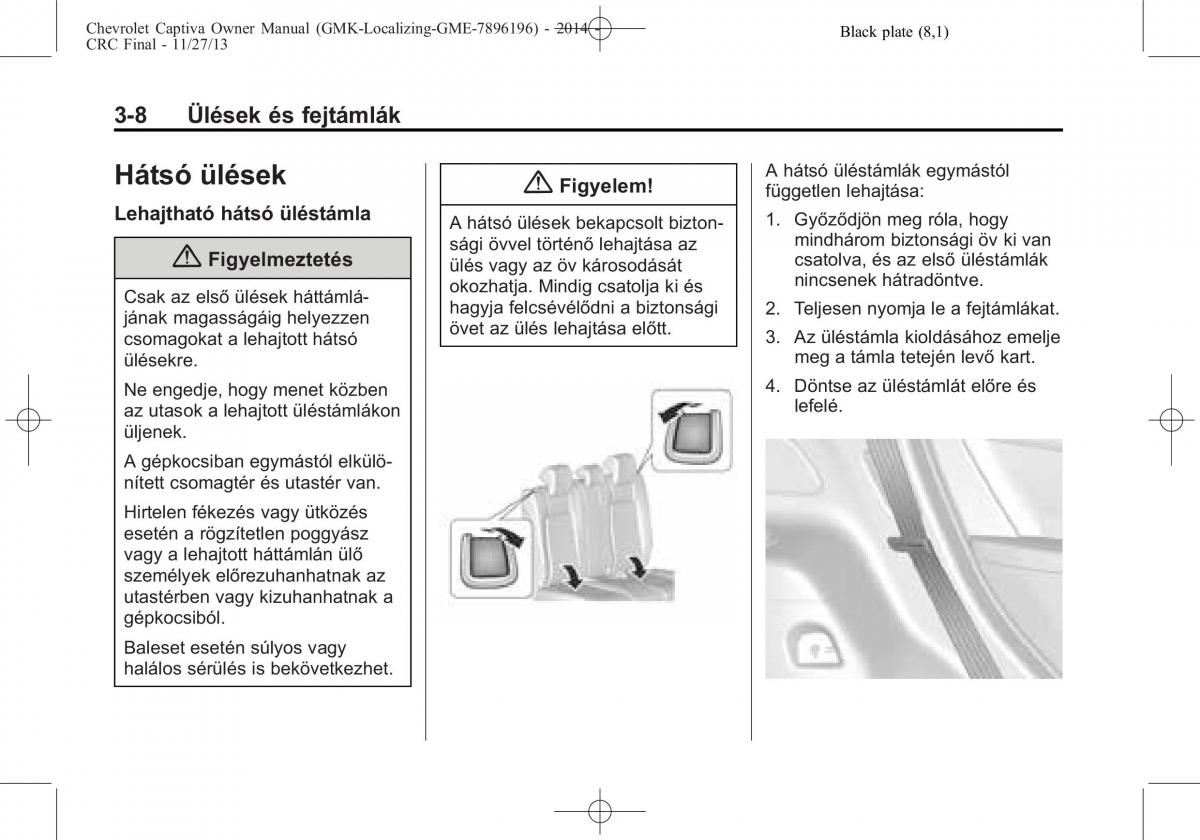 Chevrolet Captiva Kezelesi utmutato / page 50