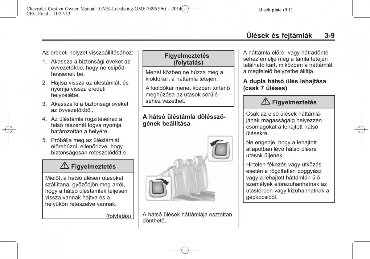 Chevrolet Captiva Kezelesi utmutato / page 51