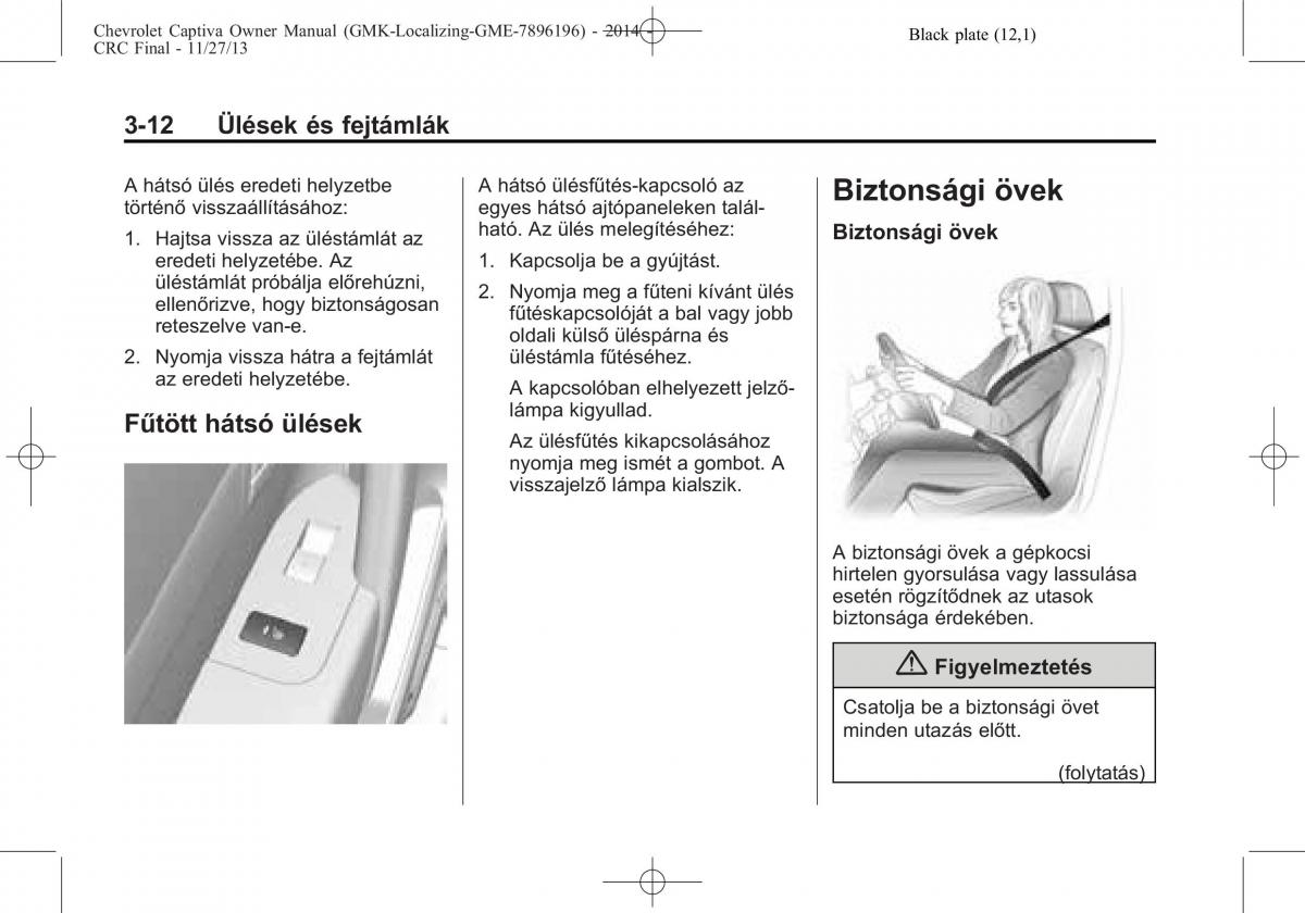 Chevrolet Captiva Kezelesi utmutato / page 54