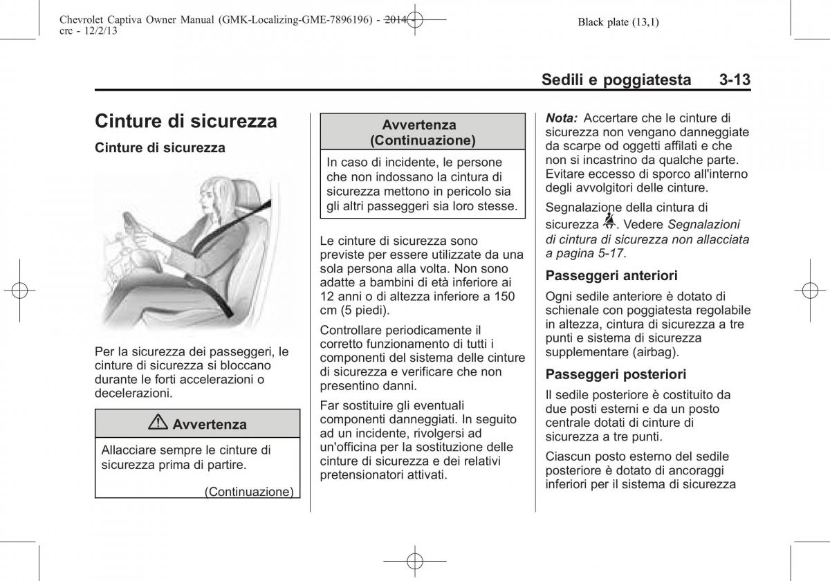 Chevrolet Captiva manuale del proprietario / page 57