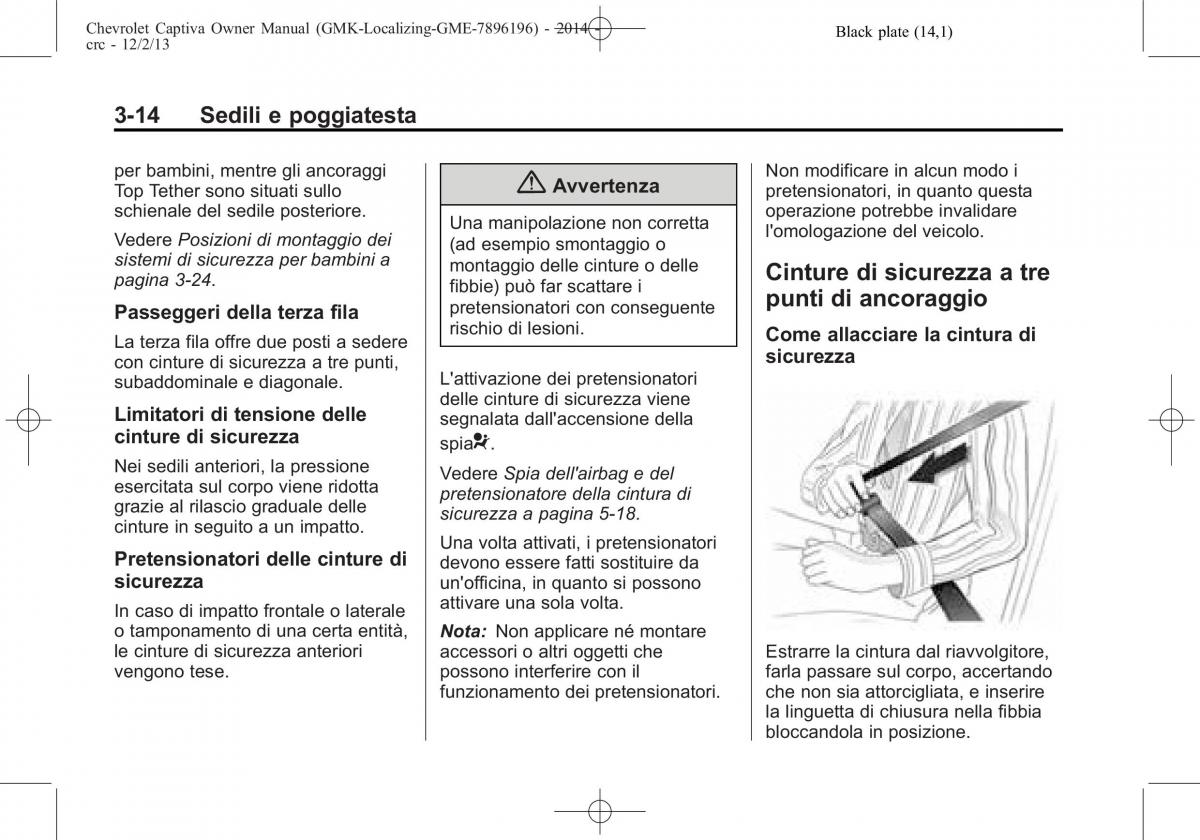 Chevrolet Captiva manuale del proprietario / page 58