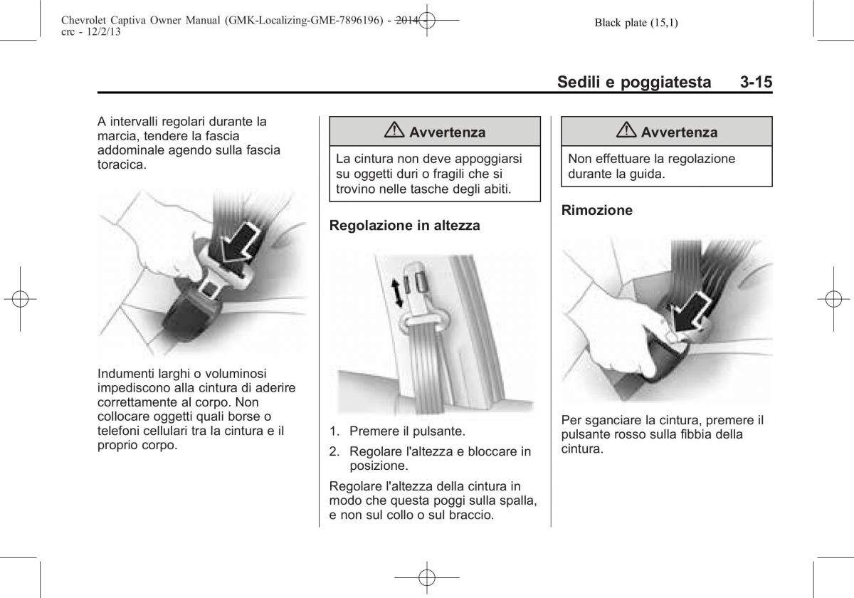 Chevrolet Captiva manuale del proprietario / page 59