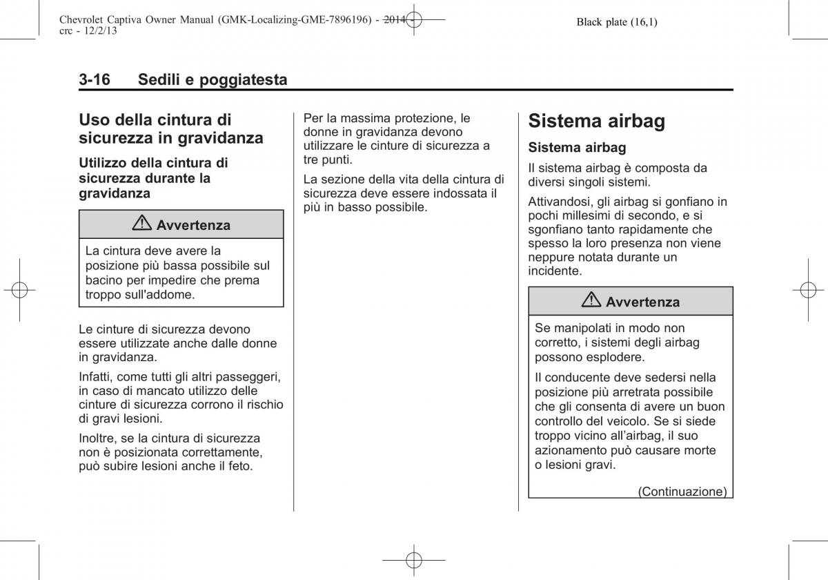 Chevrolet Captiva manuale del proprietario / page 60