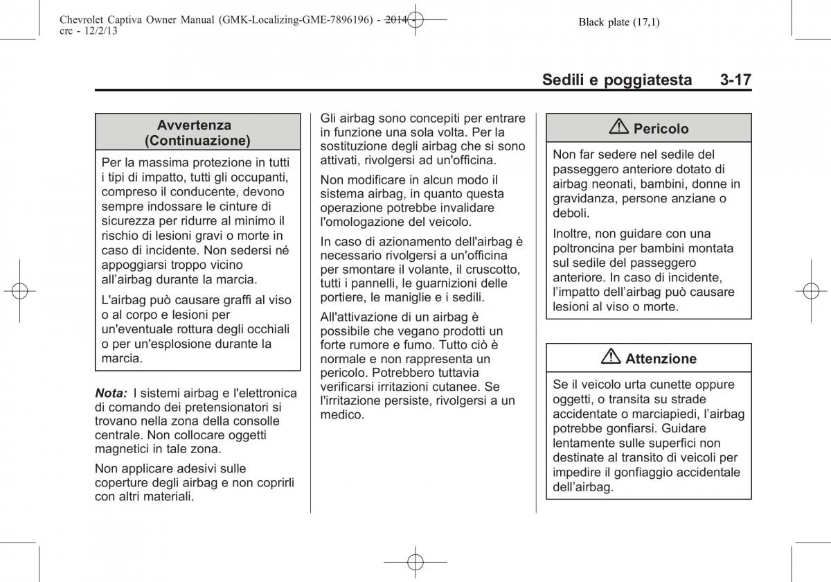 Chevrolet Captiva manuale del proprietario / page 61