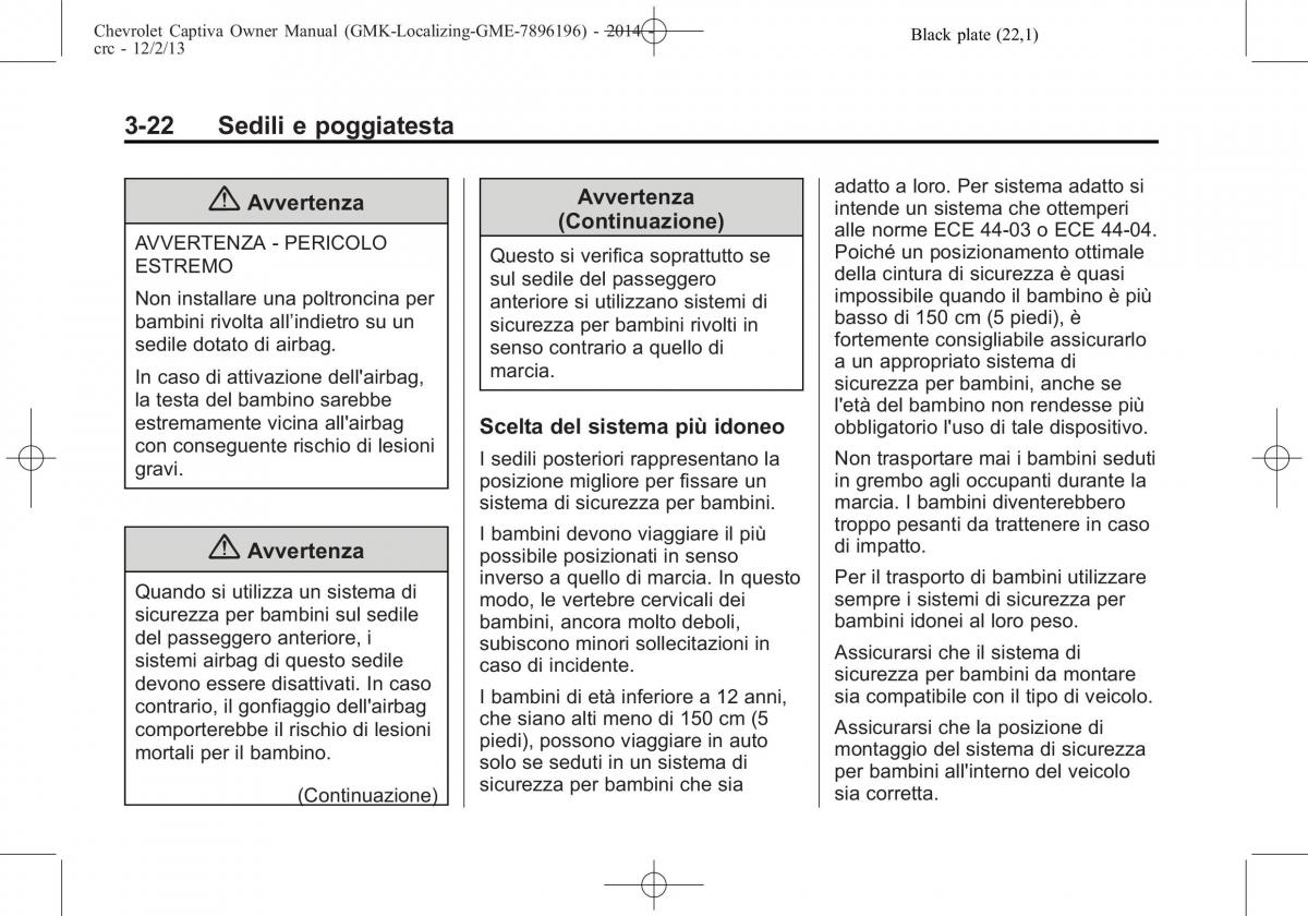 Chevrolet Captiva manuale del proprietario / page 66