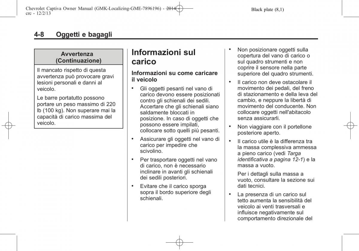 Chevrolet Captiva manuale del proprietario / page 82