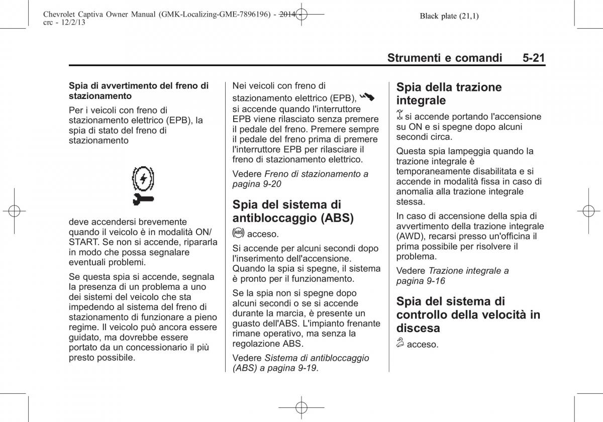 Chevrolet Captiva manuale del proprietario / page 105