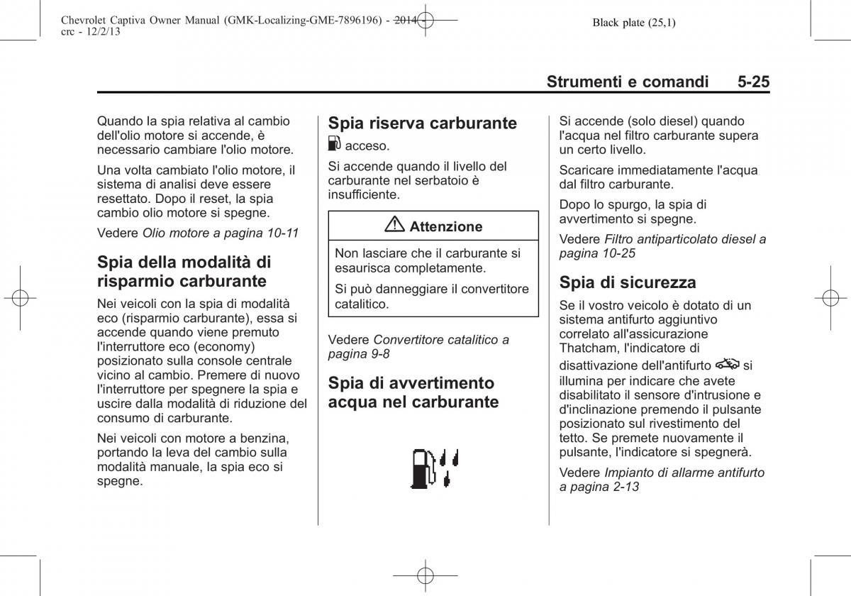 Chevrolet Captiva manuale del proprietario / page 109