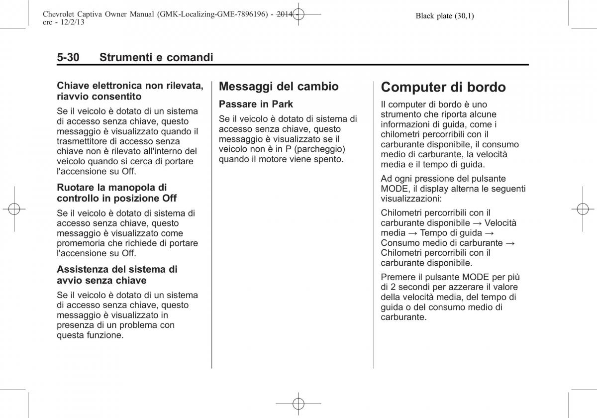 Chevrolet Captiva manuale del proprietario / page 114