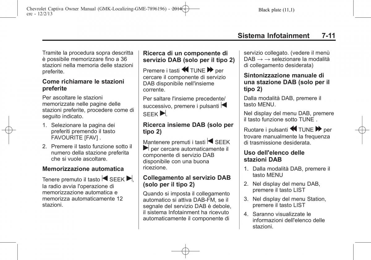 Chevrolet Captiva manuale del proprietario / page 139